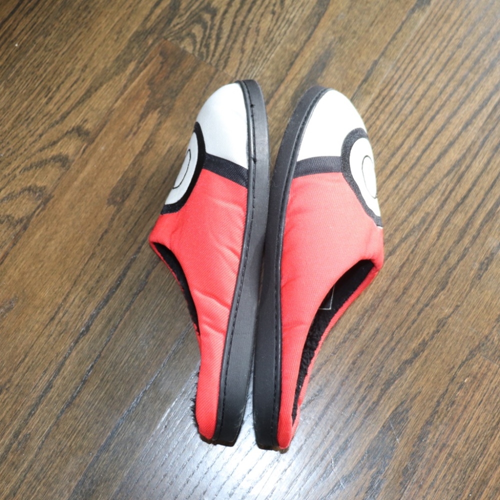 Pokemon Poke Ball Scuff Hard Bottom Adult Unisex Slipper Size XL Red Black White - Picture 5 of 12